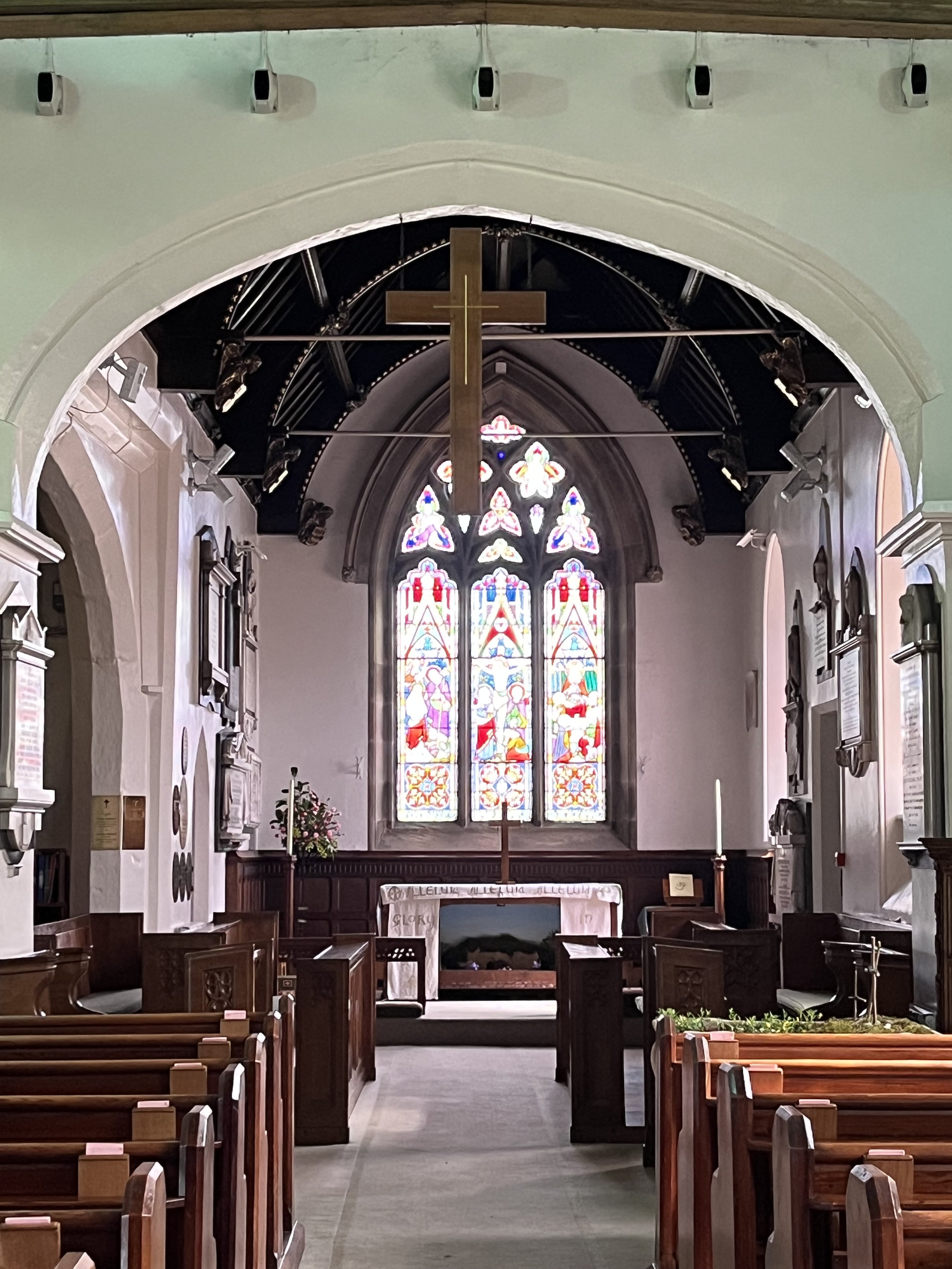 View towards the East window and Mouseman choir furniture