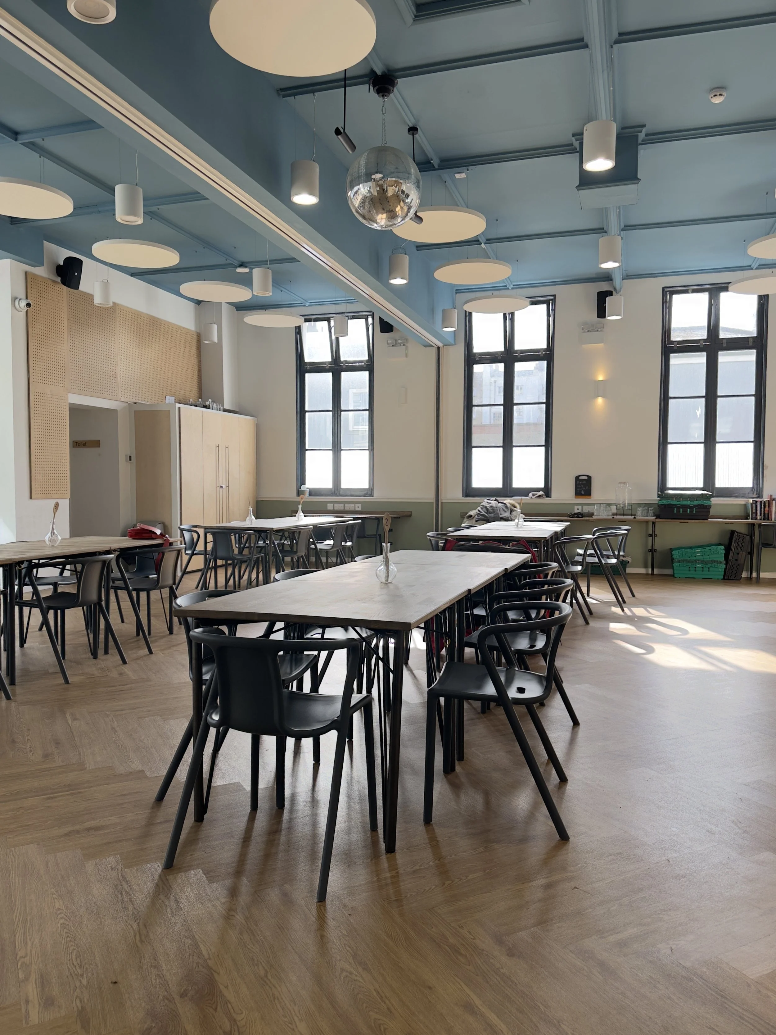 The handmade table and chairs at the Fitz