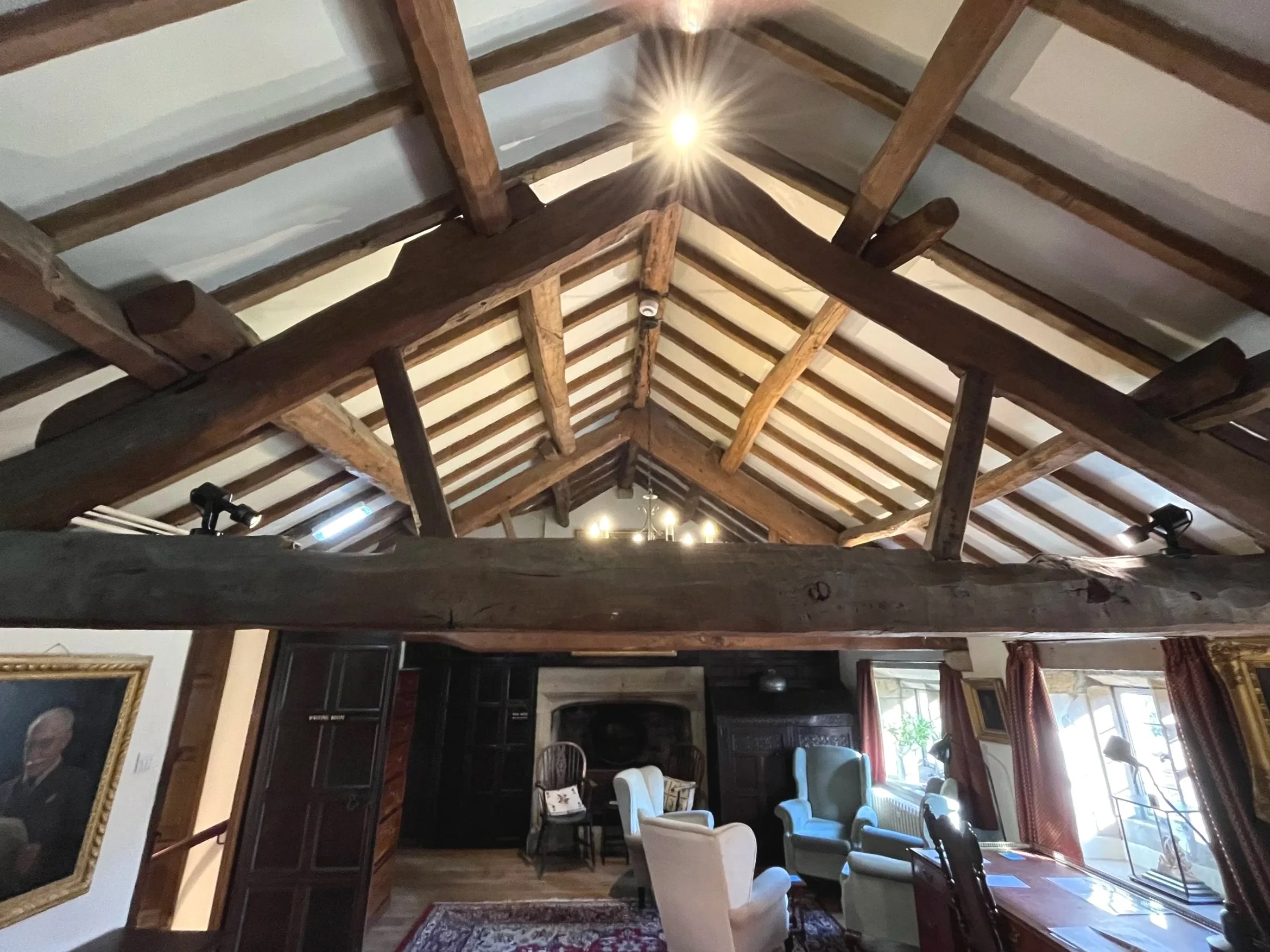 Sixteenth century trusses in Parcevall's writing room
