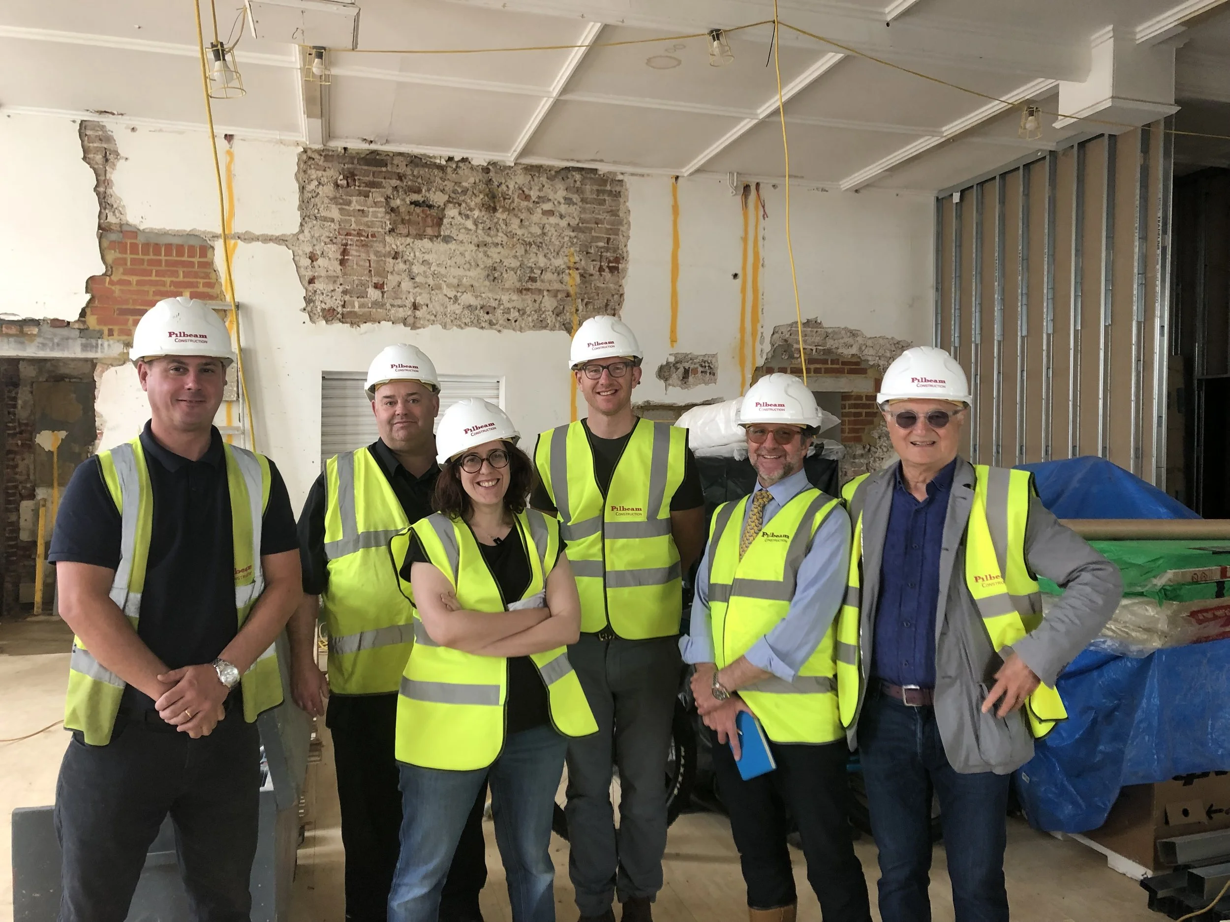 The site team, client and Stefanie on site at the Fitz