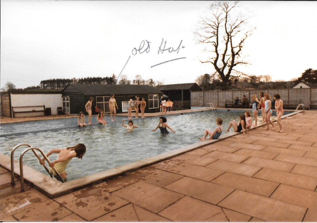 Greystoke Pool in the 1980s with the old hut in the background
