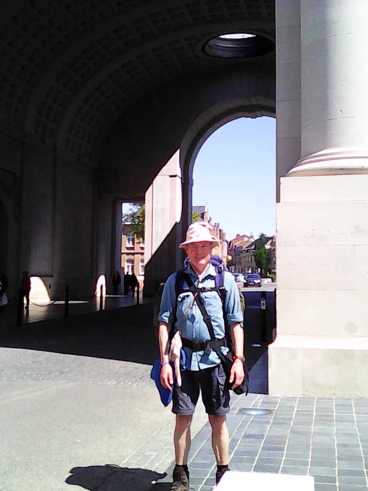 Ross Nichols' at the Menin Gate on his first pilgrimage to Ypres in Belgium, aka Flanders Fields, the WW1 battlefields in Belgium.  He was fundraising for Homes for Veterans.