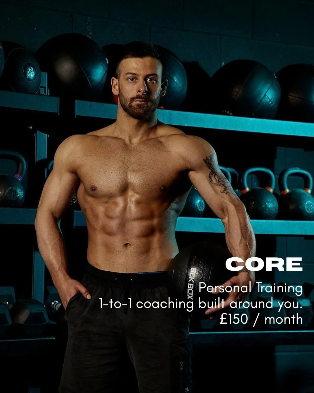 No copy + paste programmes around here.

Your goals. Your training. Your plan.

CORE Personal Training.
&pound;150/month, full BA membership included.

Drop us a message to get started. 🖤
