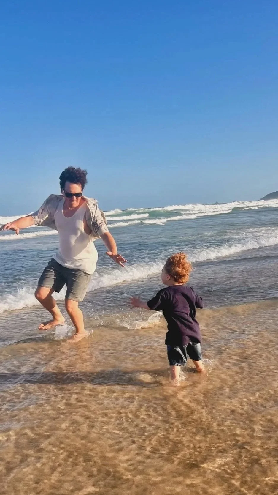 Producer Gabe McCarthy of the Current Conversations podcast, with his son