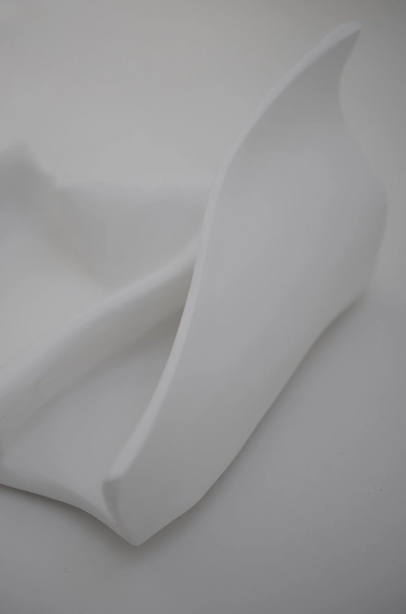 Minimalist wall art close-up - sculptural fold macro detail from In Yang Series I by Budini