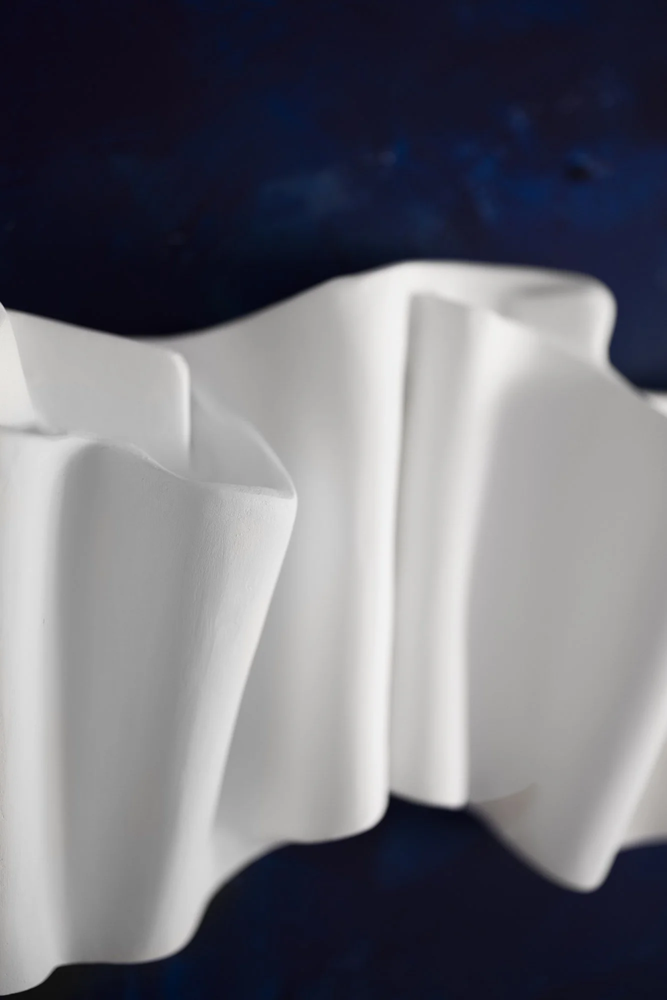 Sculptural wall art fold detail - rippling plaster relief from Snake It Series II