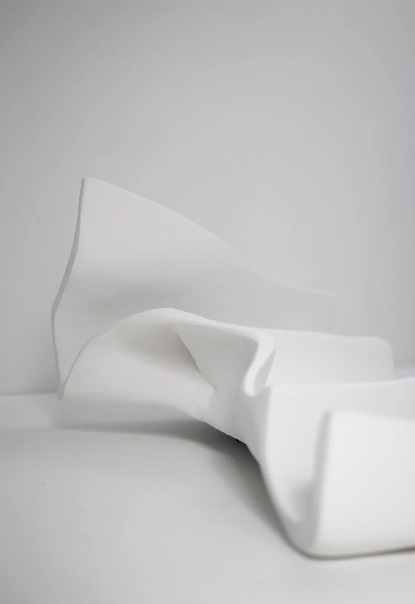 Sculptural wall art detail - fabric-and-plaster form from In Yang Series I by Anastasia Budieva (Budini)