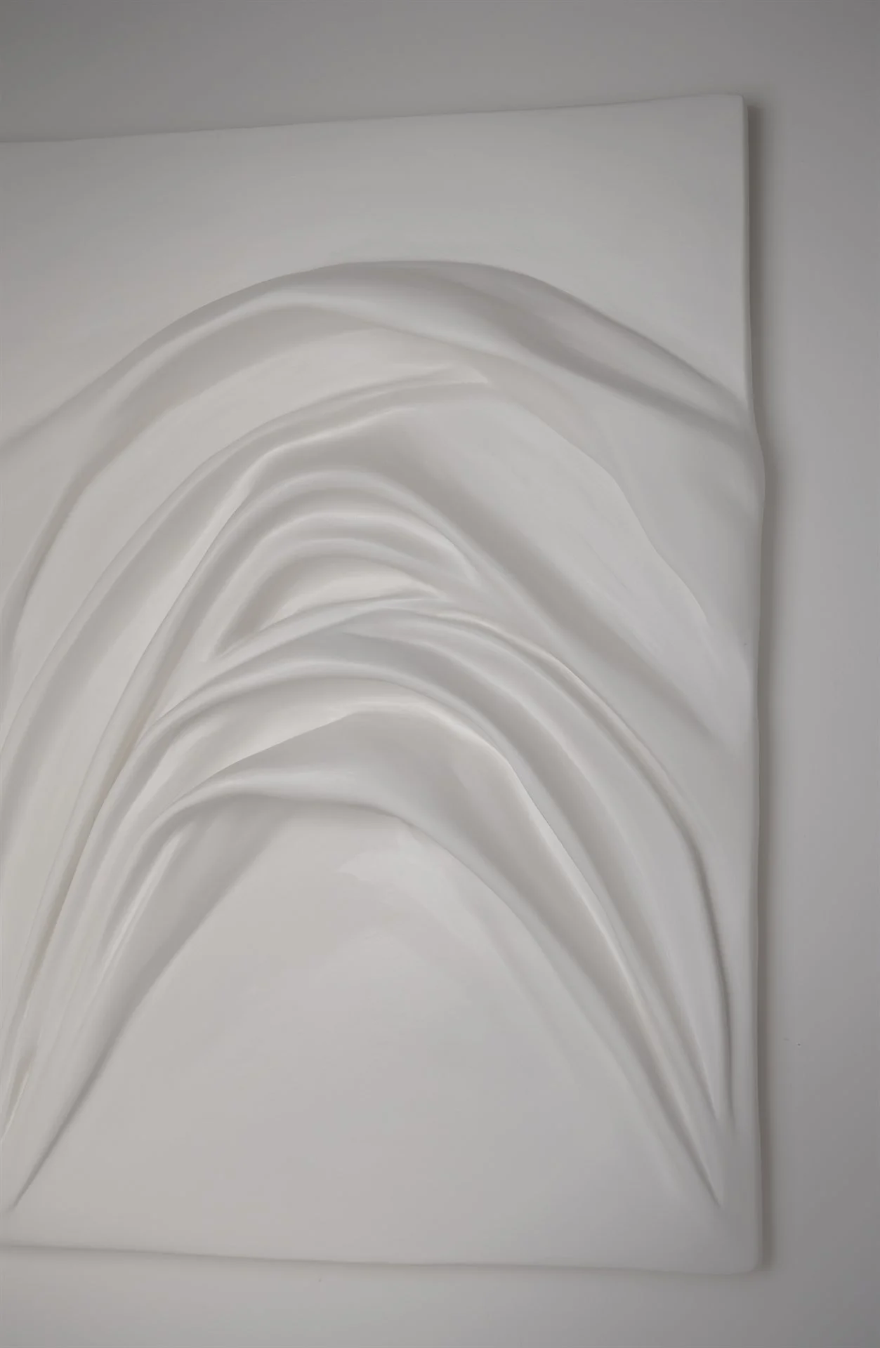 Goddess 102 cm bas relief wall sculpture, angled view showing sculptural depth