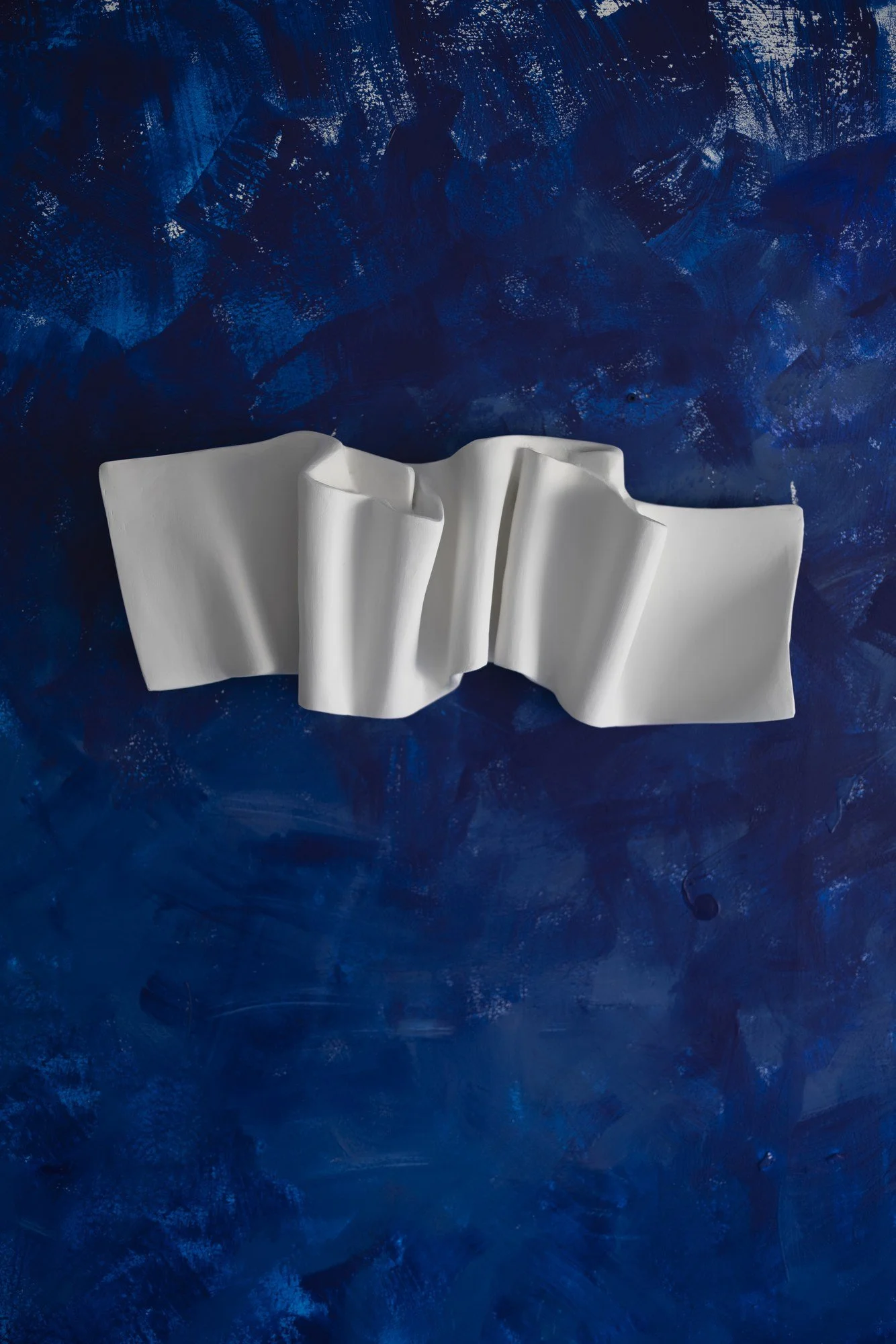 Long narrow hallway wall art - Snake It Series II, horizontal sculptural bas relief in fabric and plaster