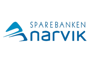 Logo for Sparebanken Nordvik med blå grafisk element og tekst.