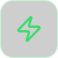 Green icon of a lightning bolt inside a rounded rectangle