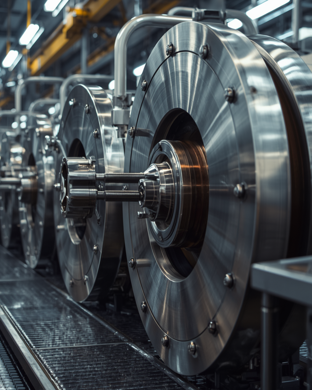 Macchinari industriali in metallo in un ambiente di produzione