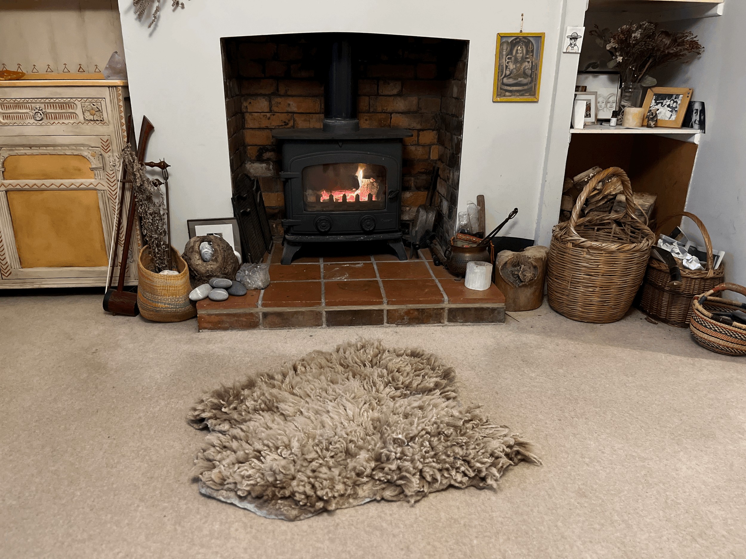 Felted Wool Fleece rug from "Ginger" - Somerset Flock.
