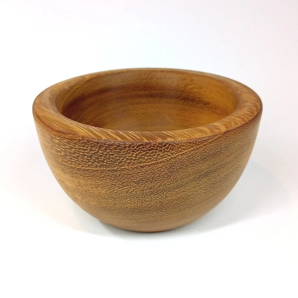 Handcrafted Iroko Wooden Bowl | Small Rustic Serving Bowl | Natural Wood Dish