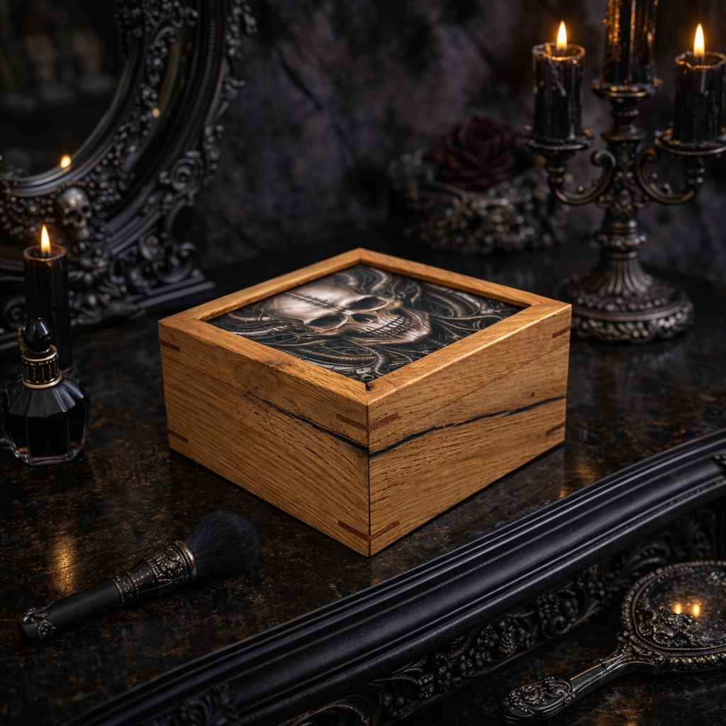 Oak keepsake box with Giger lid 09.png