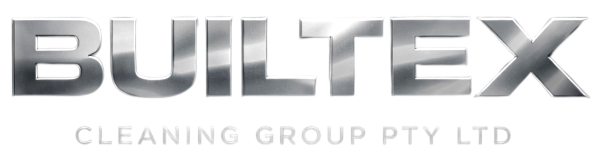 Logo for BUILEX Cleaning Group PTE LTD, with metallic silver letters and a blue accent on the letter I.