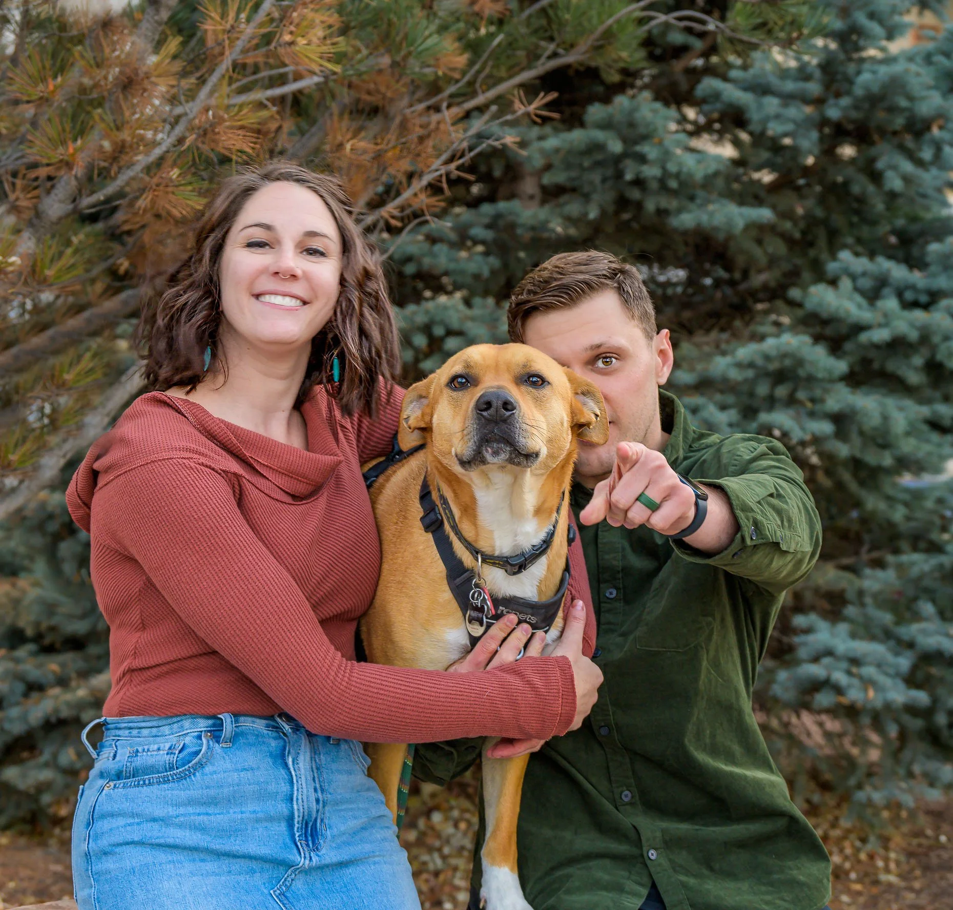 Engagement photos with dog