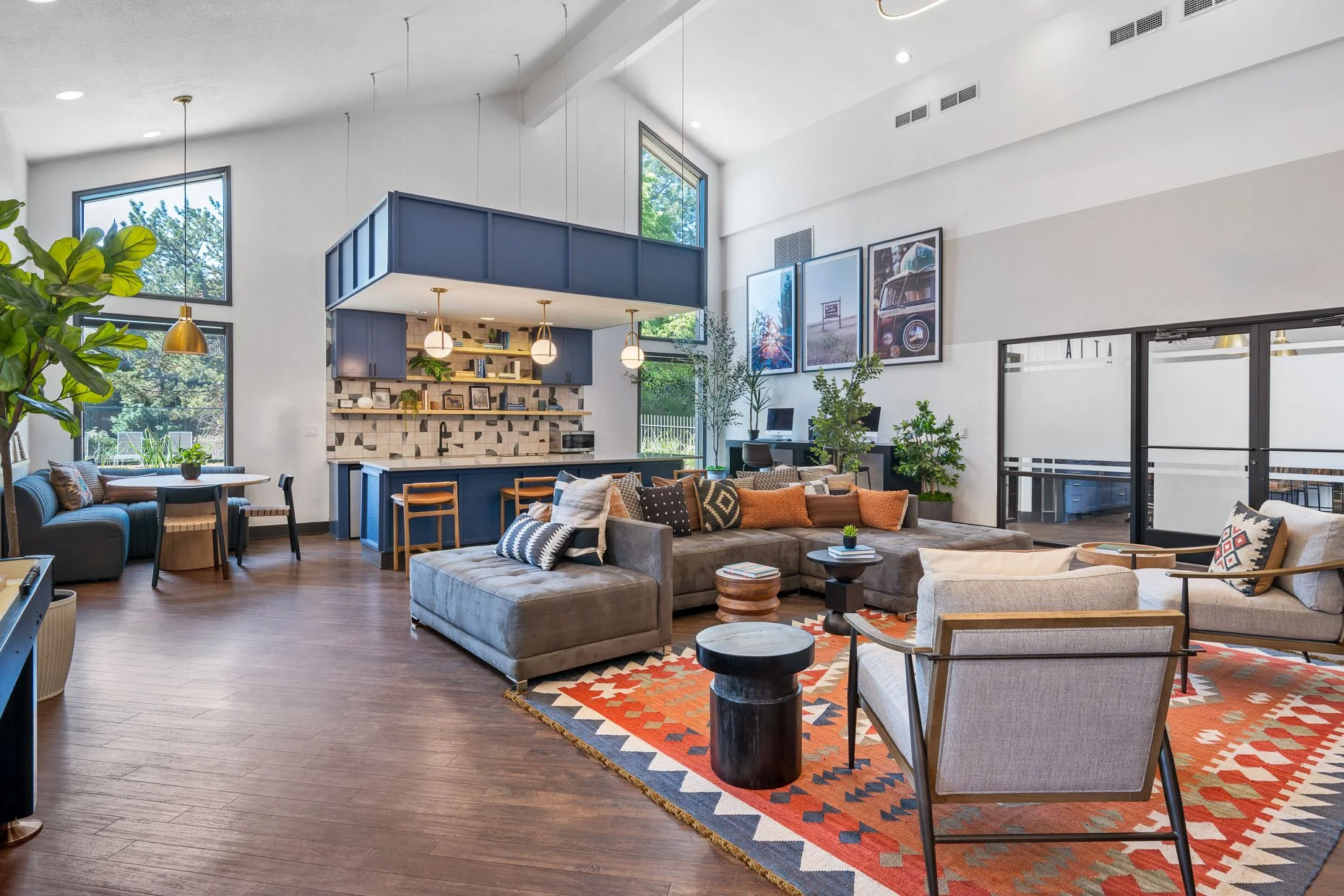 Communal area in apartment complex