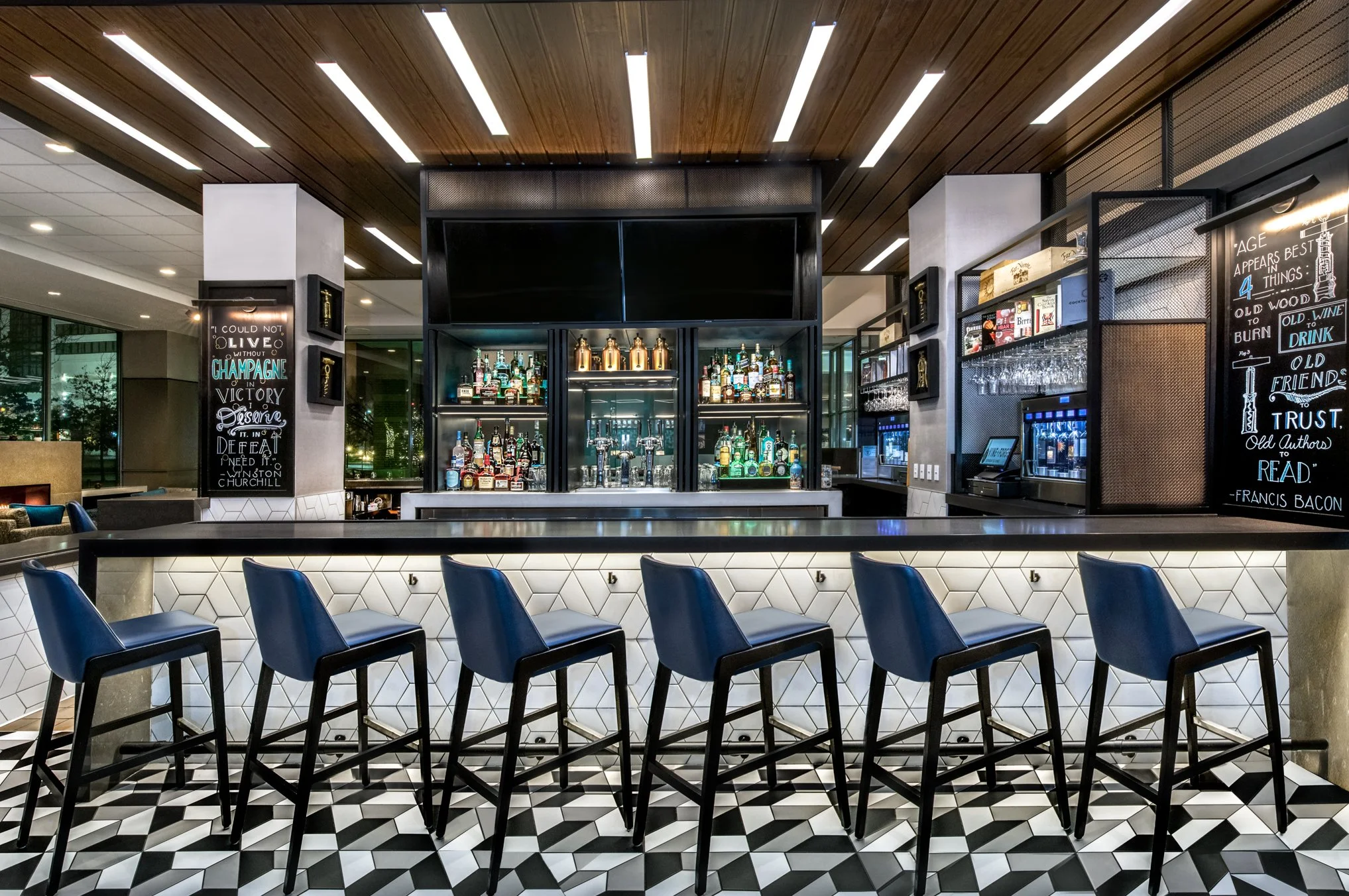Bar area in IHG hotel