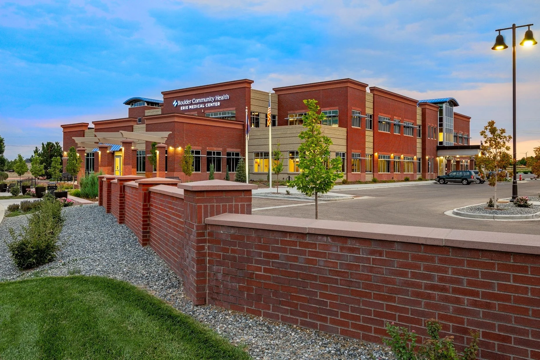 Dusk exterior of medical facility
