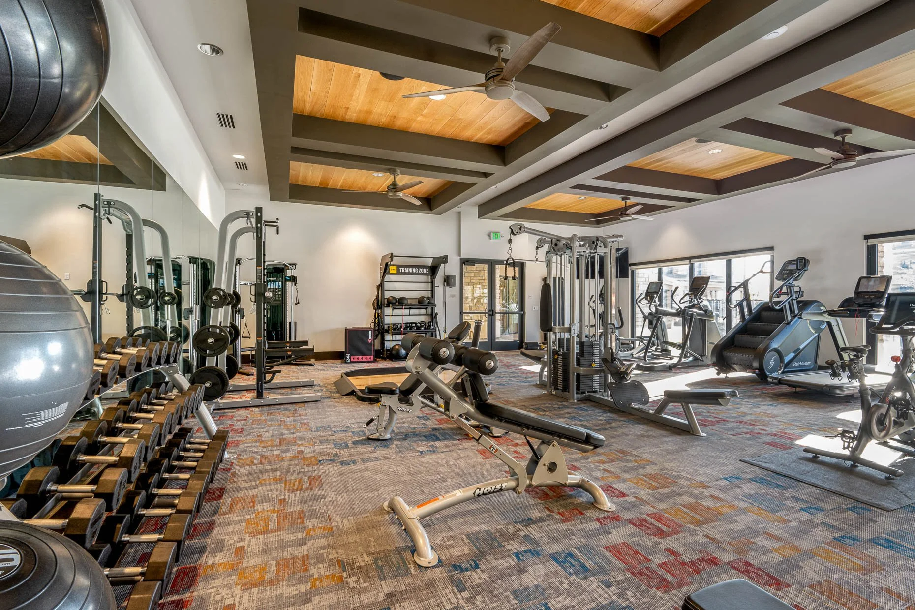 Gym area in apartment complex
