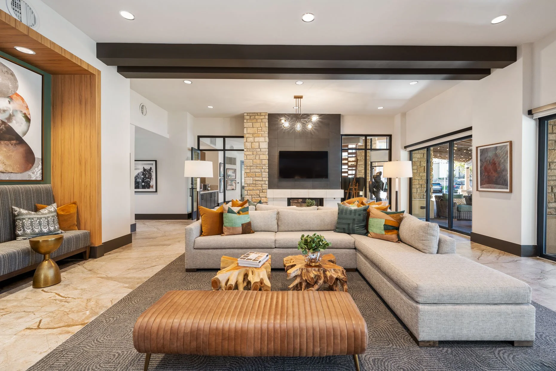Communal area in apartment complex