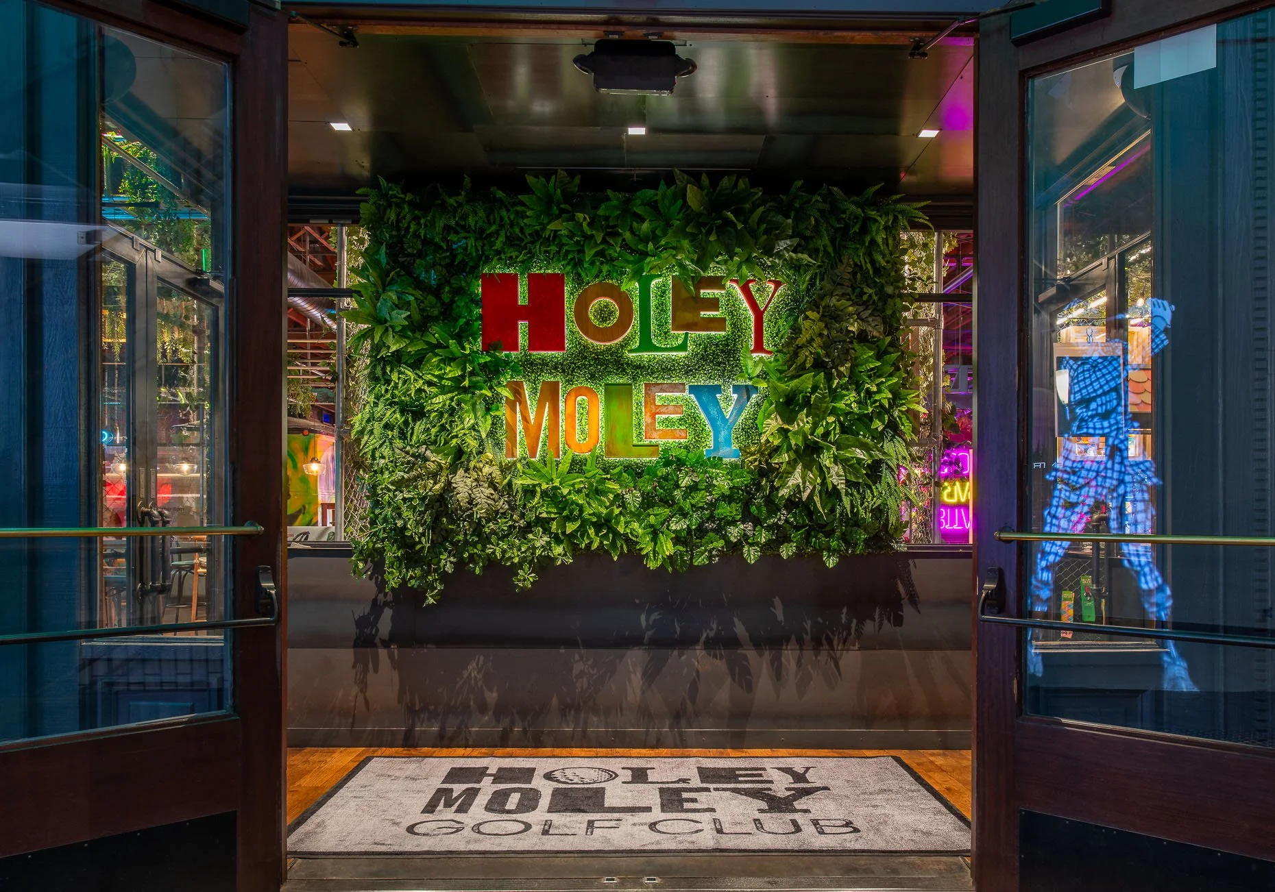 Indoor golf entrance to Holey Moley