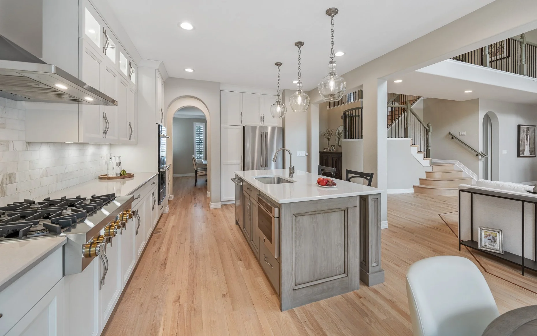 Spacious kitchen design with soothing neutral colors
