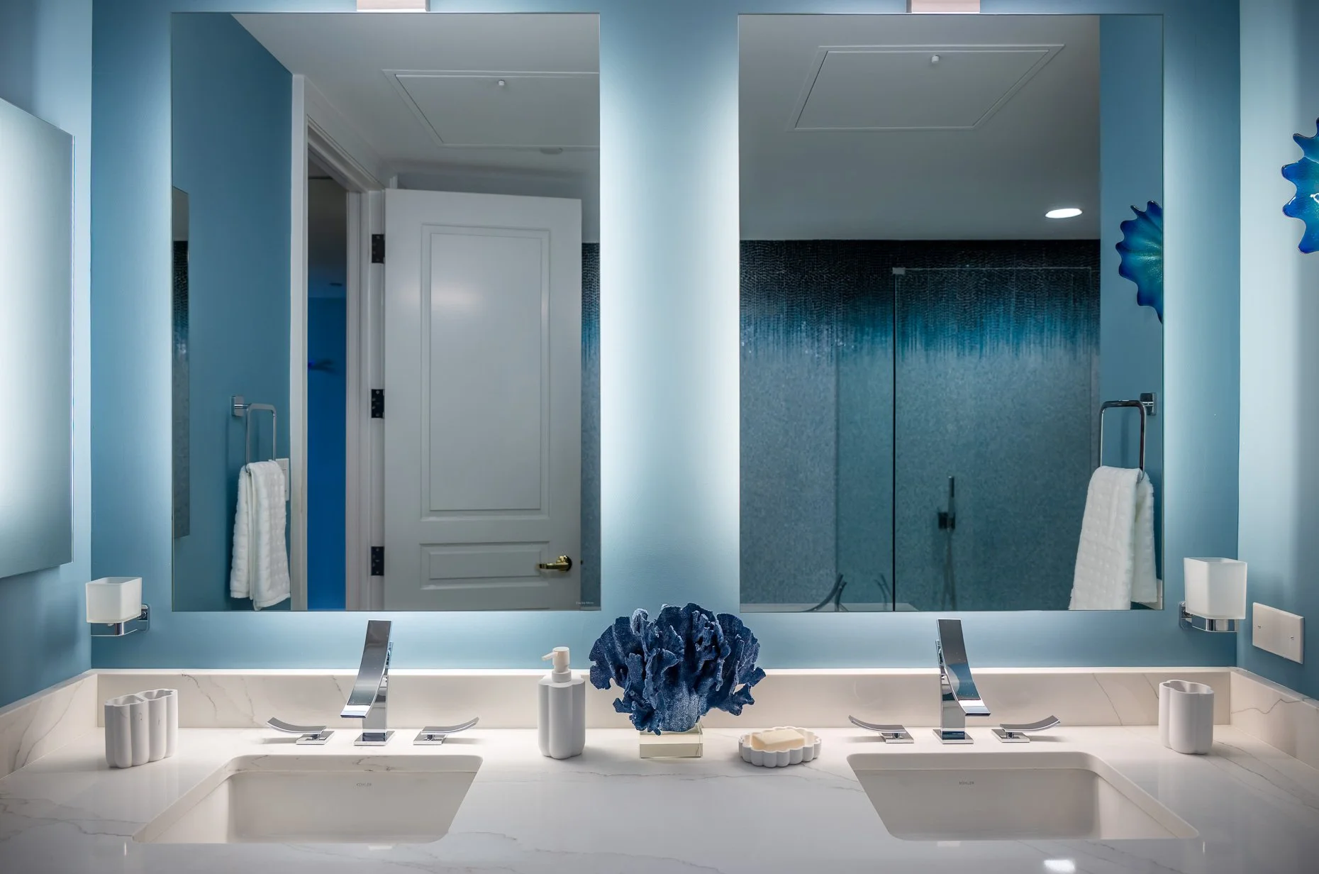 Gorgeous blue primary bath