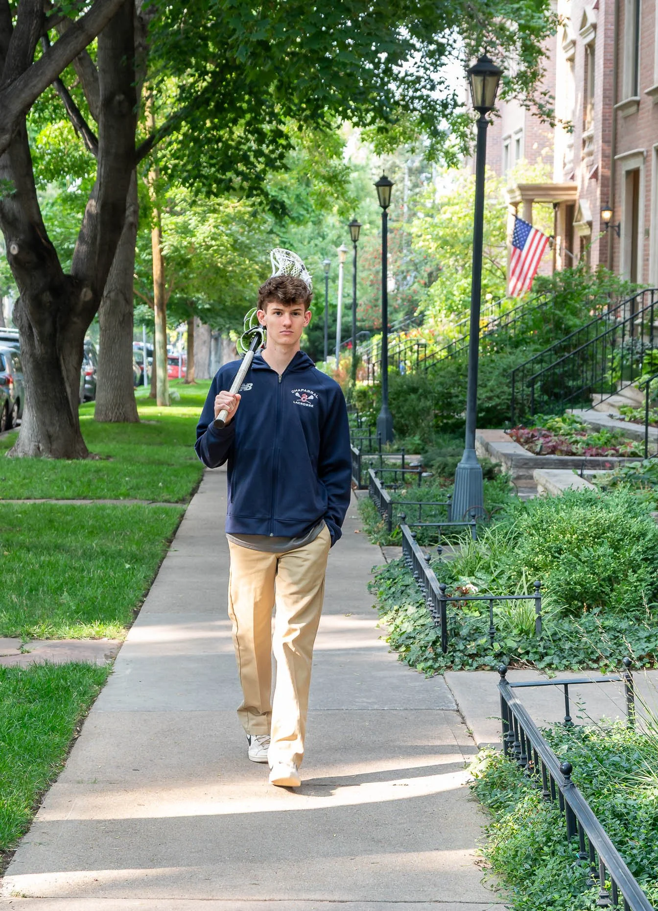 Senior with lacrosse stick