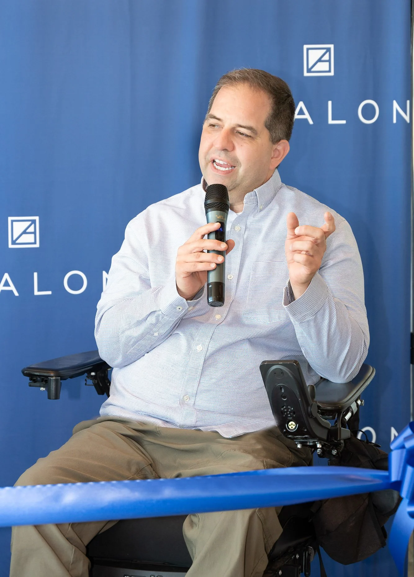 Speaker at ribbon cutting event