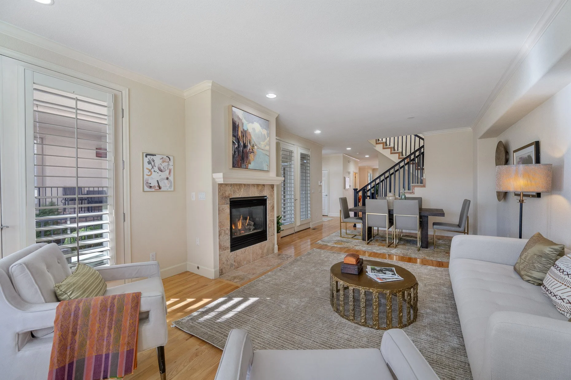 Serene living and dining area