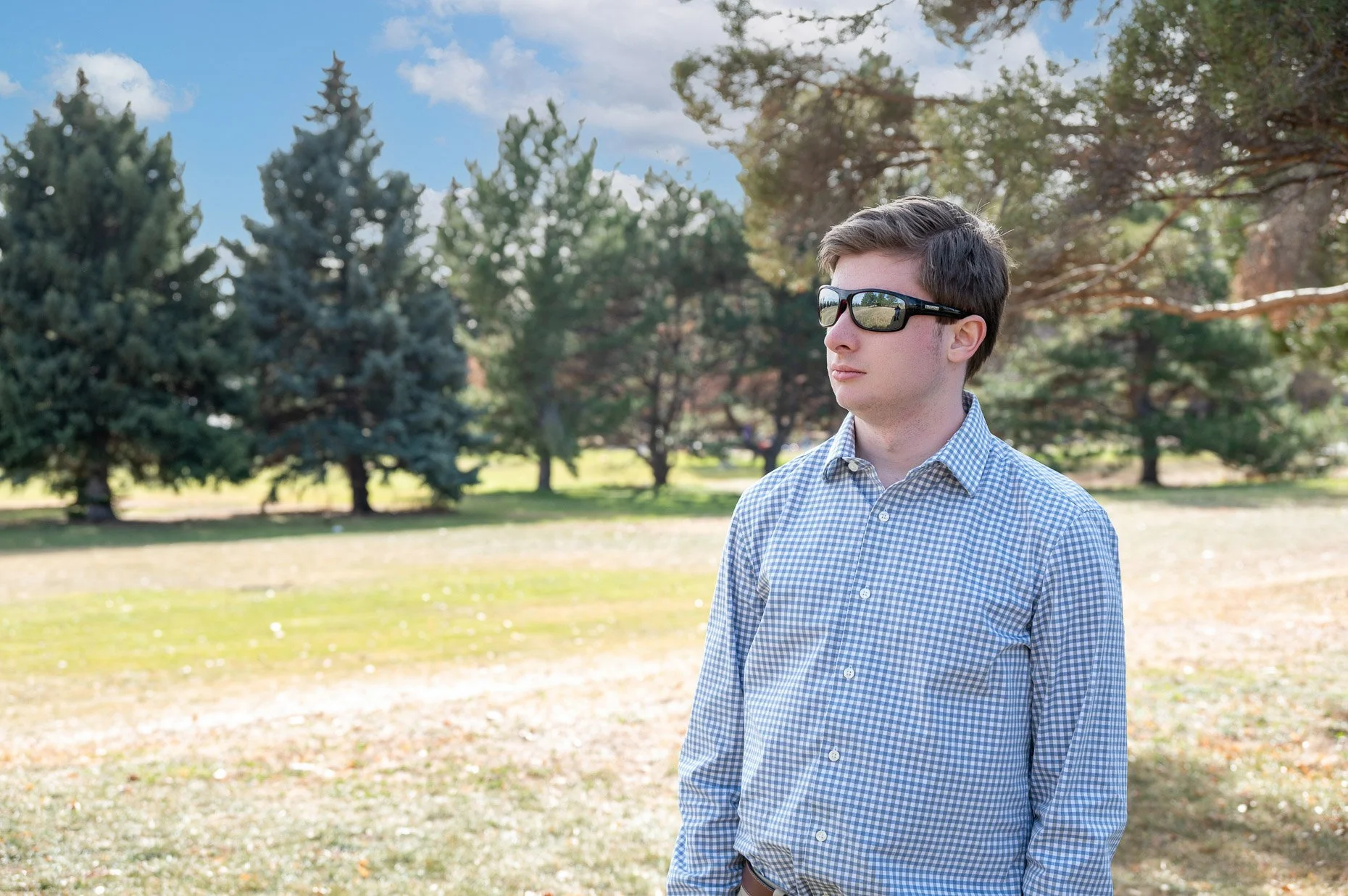 Senior boy in park