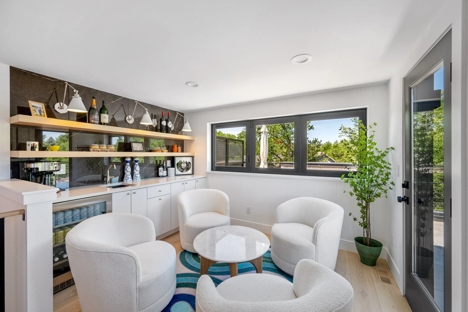 Third floor party space with access to top floor terrace