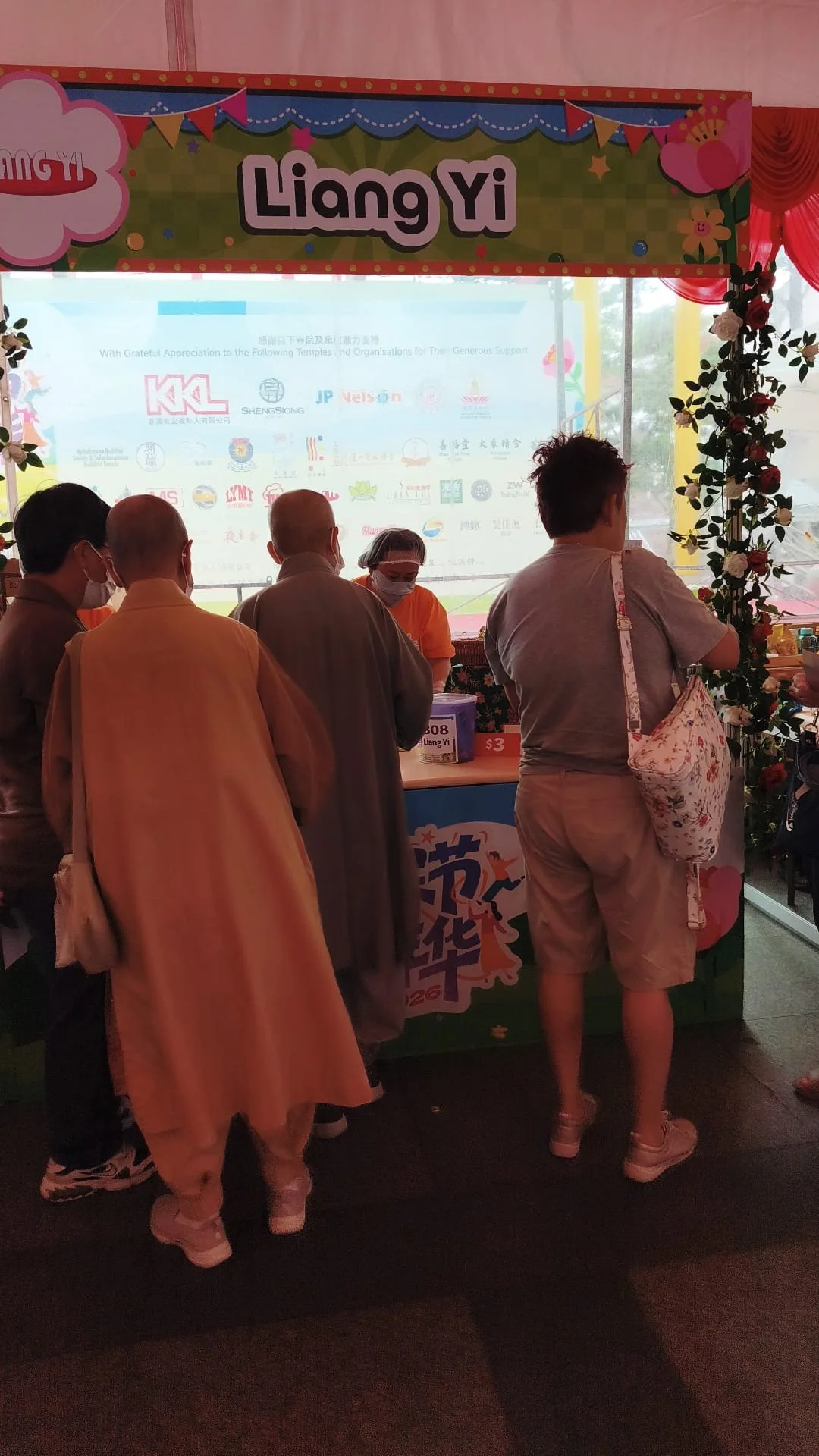 Customers queuing at our dumpling stall during the Vesak Day Carnival in Chinatown