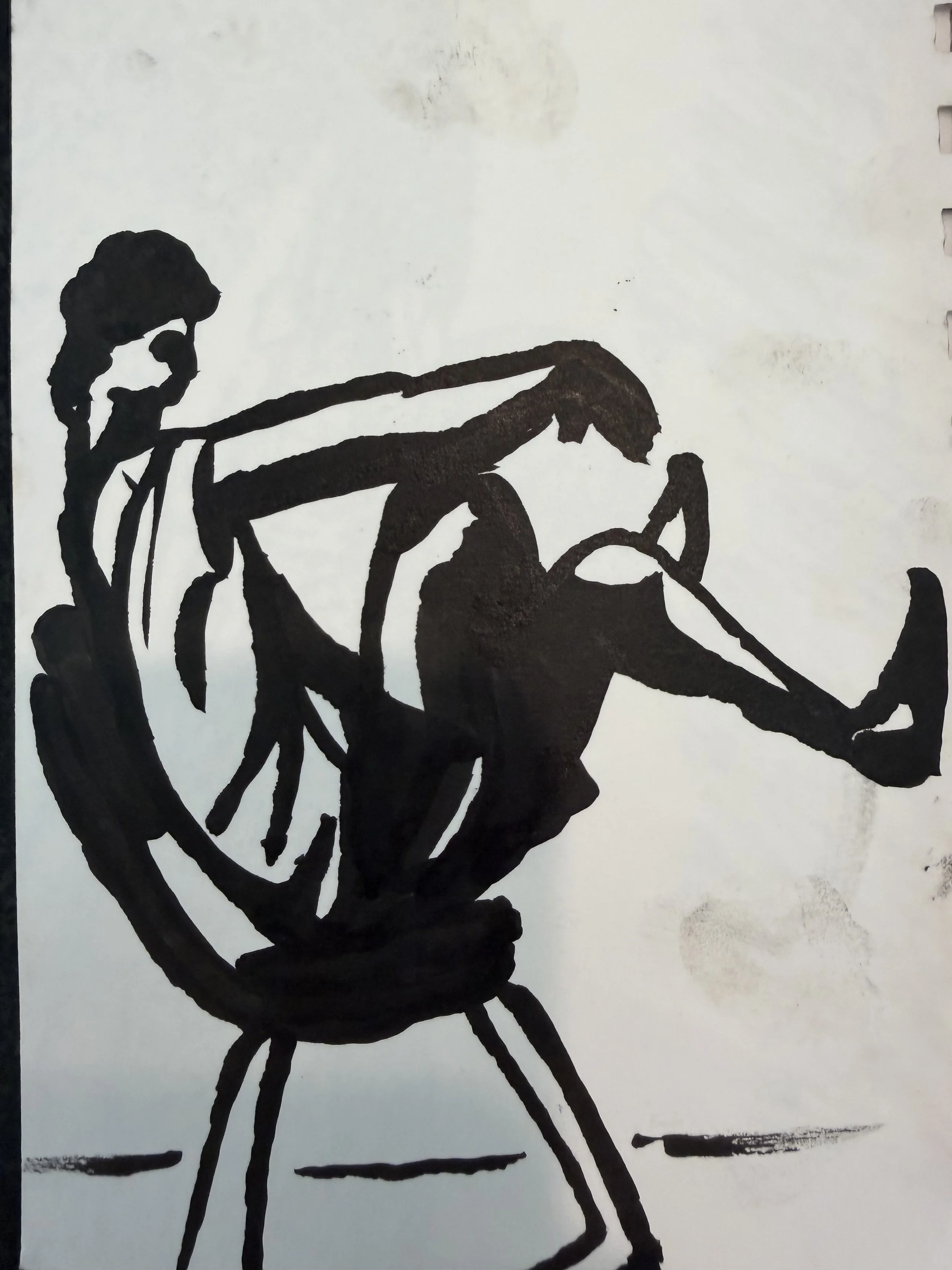 Quick observational gesture drawings in marker
