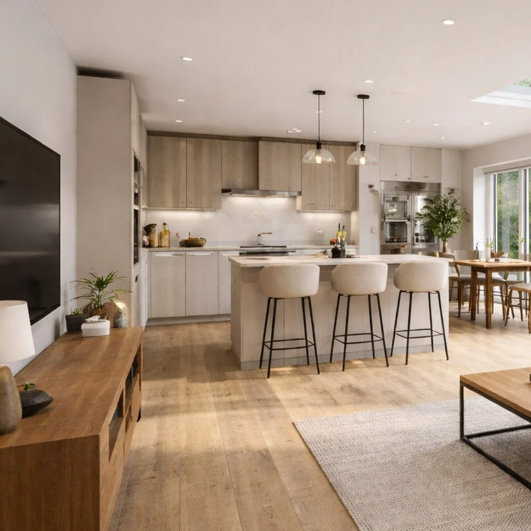 Not every project starts on site &mdash; some start with a clear vision.

This CGI shows how a rear extension can completely transform a home:
&bull; Open-plan kitchen, dining &amp; living
&bull; Strong connection to the garden
&bull; Natural light t