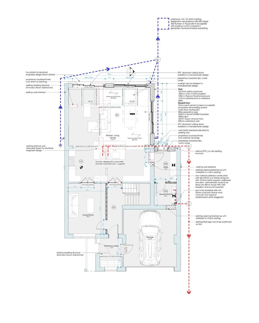 RIBA Stage 4 &ndash; Technical Design.

Production of detailed construction information for a residential extension, including building regulations compliance, structural coordination, and key junction detailing.

#Architecture #Architect #RIBAStage4
