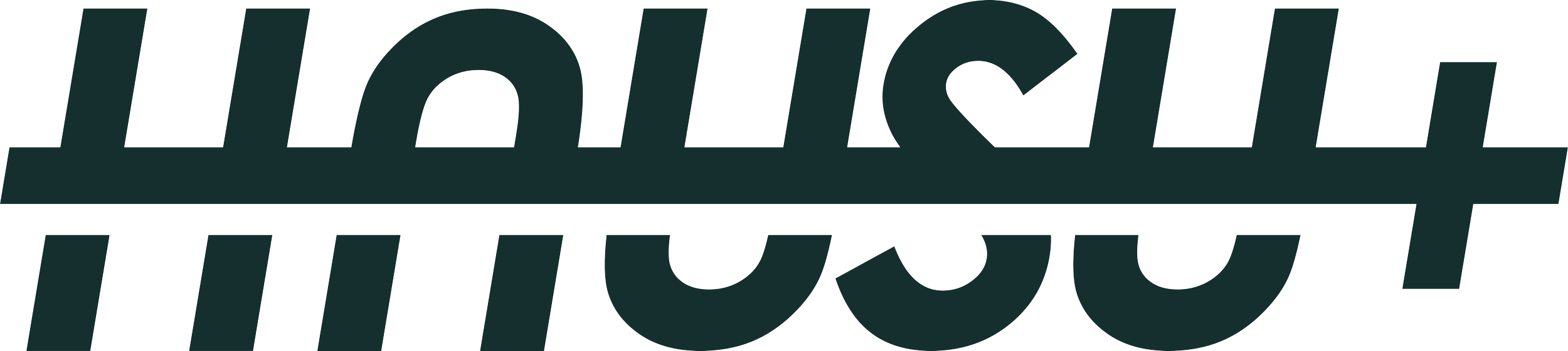 The word 'HAUSU+' written in bold, italicized, stylized text with a slight tilt.