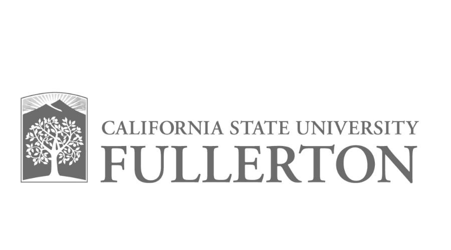 Logo of California State University, Fullerton featuring a tree inside an open book with the text 'California State University Fullerton'.