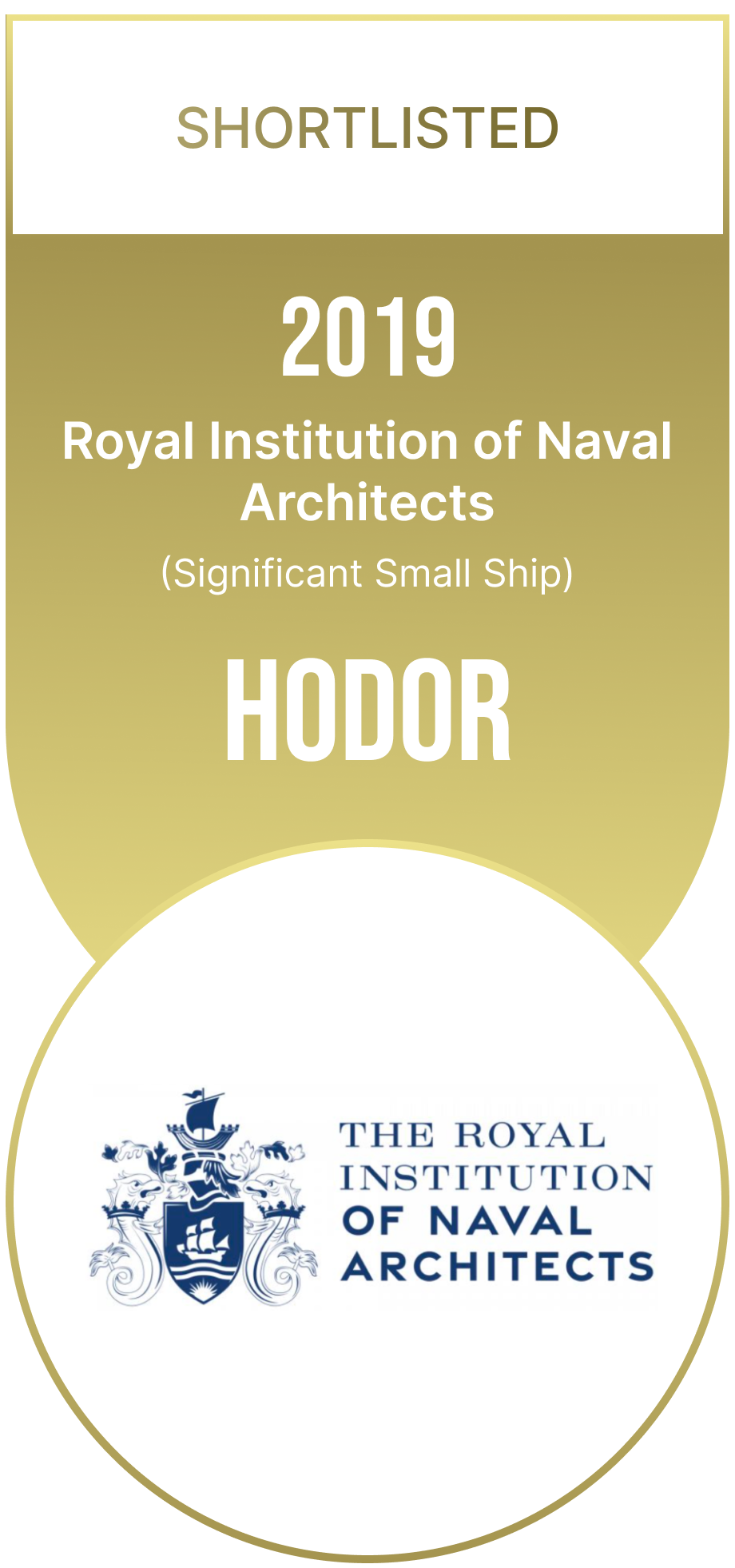 Hodor, shortlisted, 2019 Royal Institution of Naval Architects Significant Small Ships