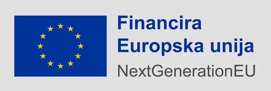 Logo of the European Union with text 'Financira Europska unija NextGenerationEU'.