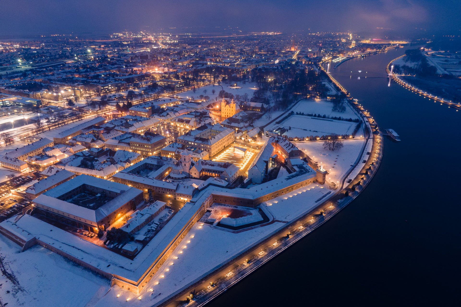 Osijek, Tvrđa, Tvrdja, winter, Slavonia, Croatia, Hrvatska, zima