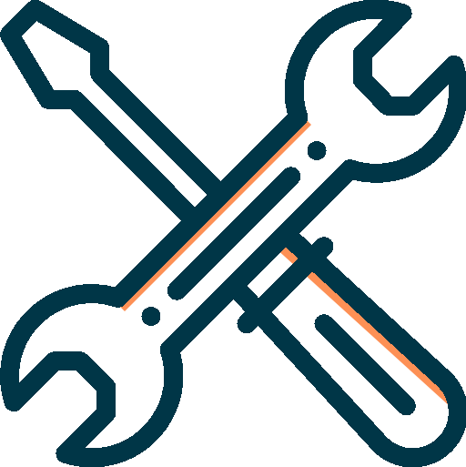 Icon of a wrench and screwdriver crossed