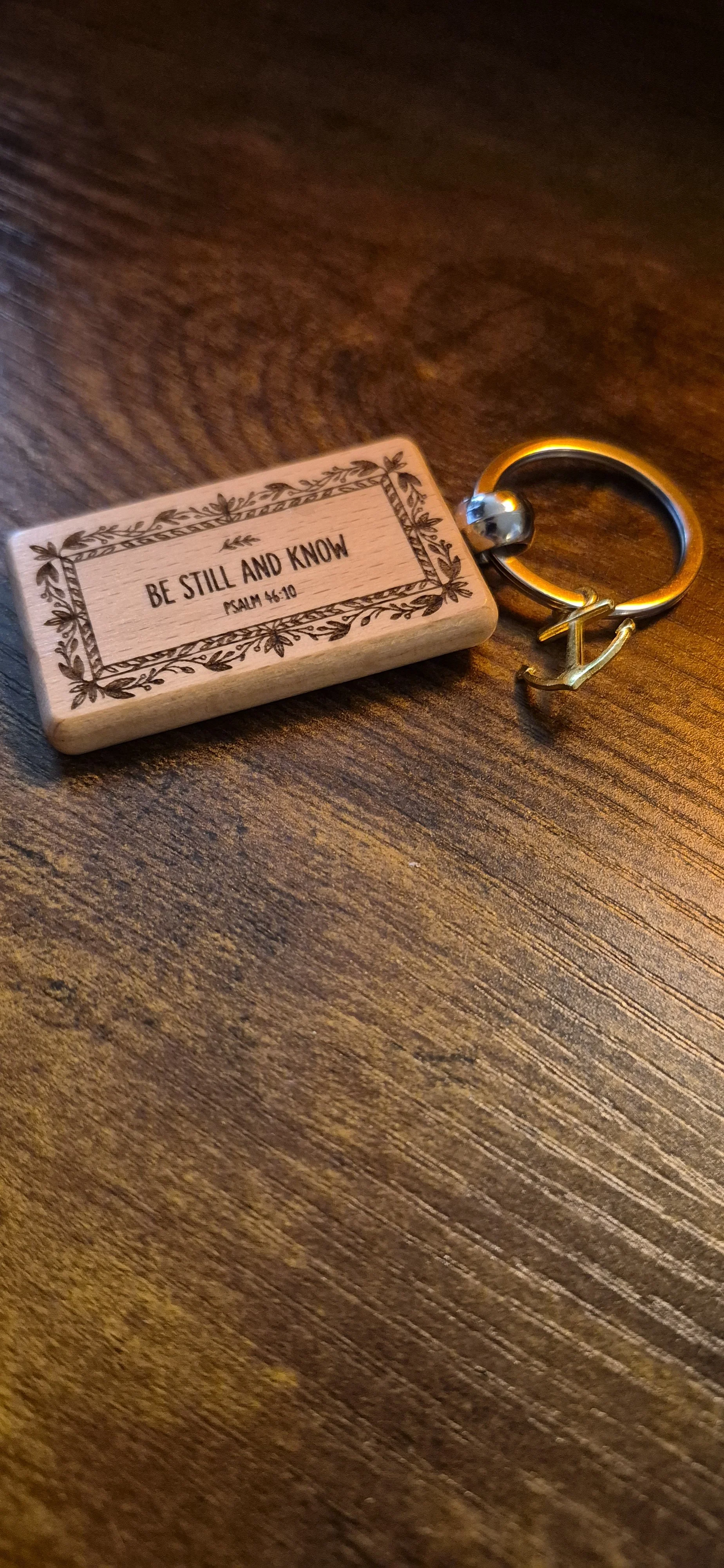 Inspirational Engraved Wood Keychain
