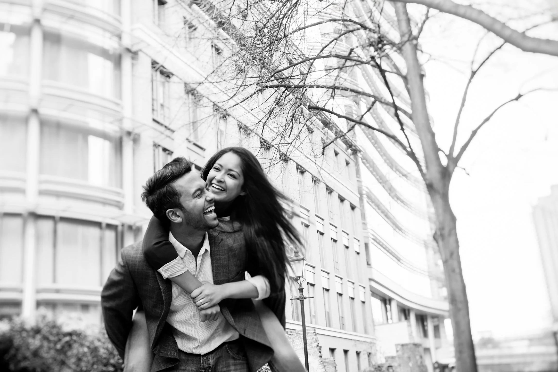 Romantic and fun fine art photoshoot of a London city photoshoot couple