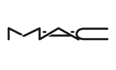 MAC cosmetic logo on a black background.
