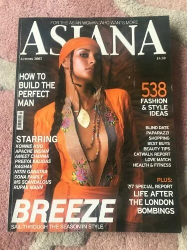 Cover of ASTANA magazine, Autumn 2005 issue, featuring a woman wearing an orange hat and dress with jewelry, with text about fashion, style ideas, and lifestyle topics.