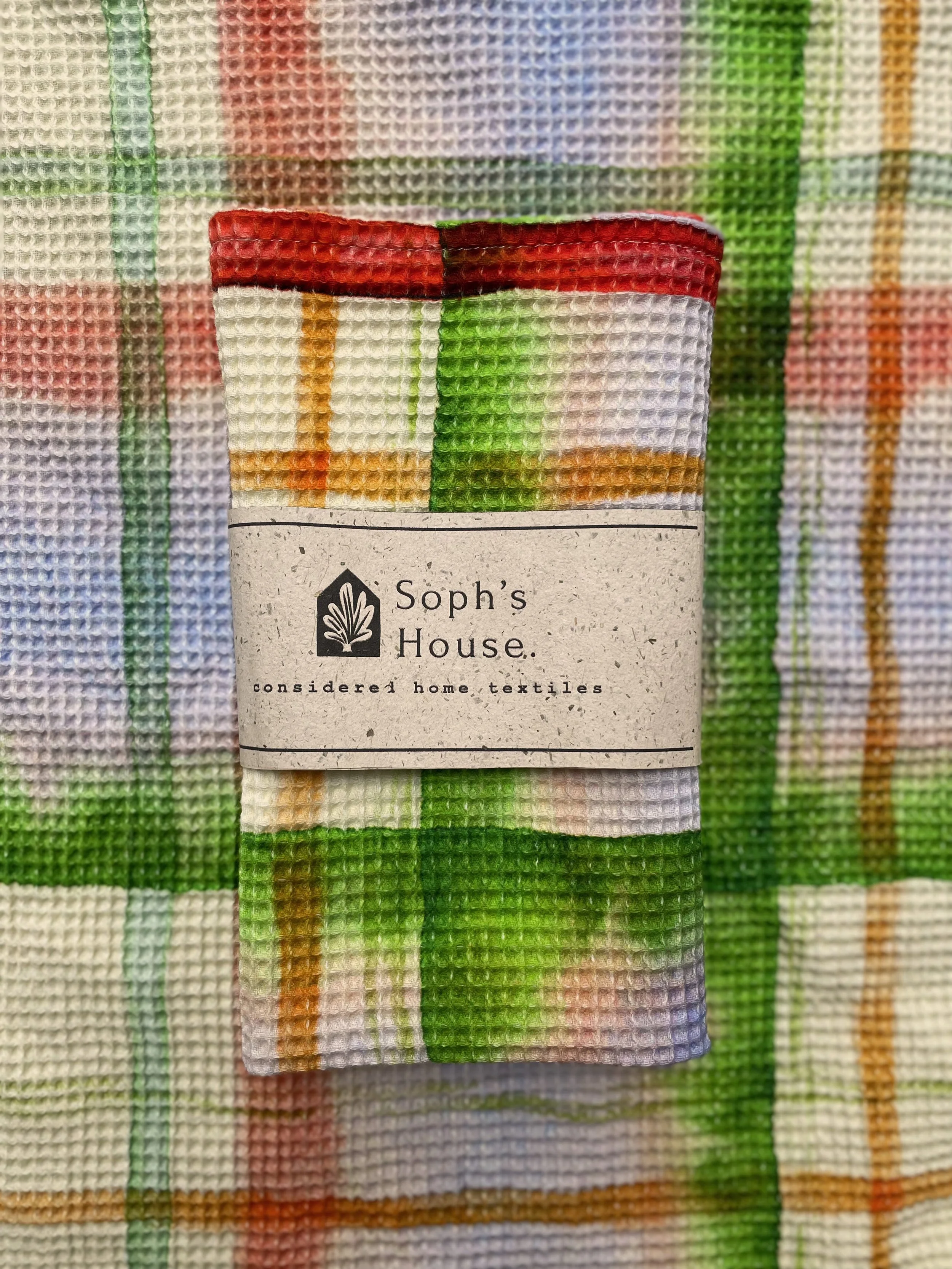 Check Waffle Tea towel