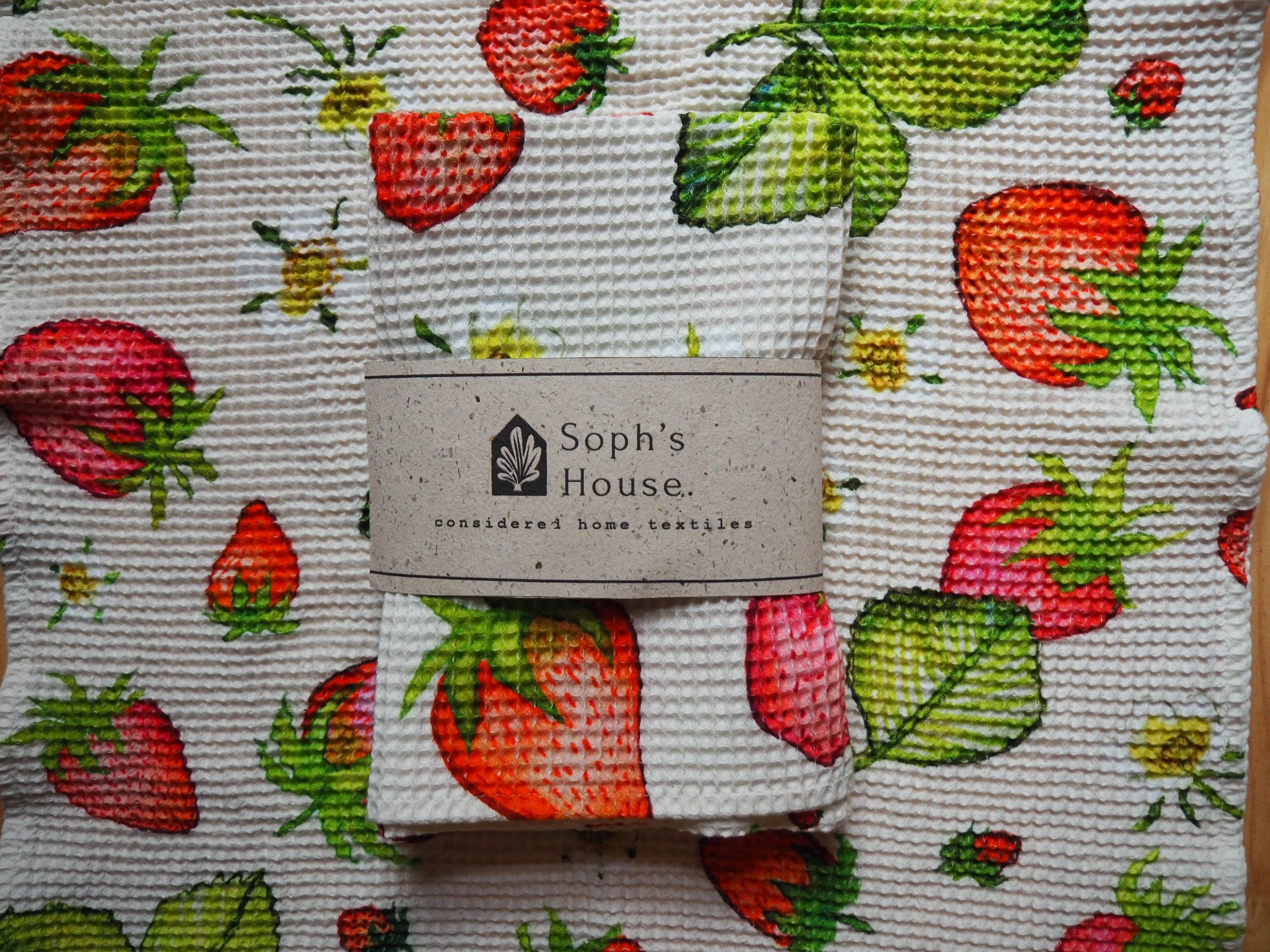 Strawberry Waffle Tea towel